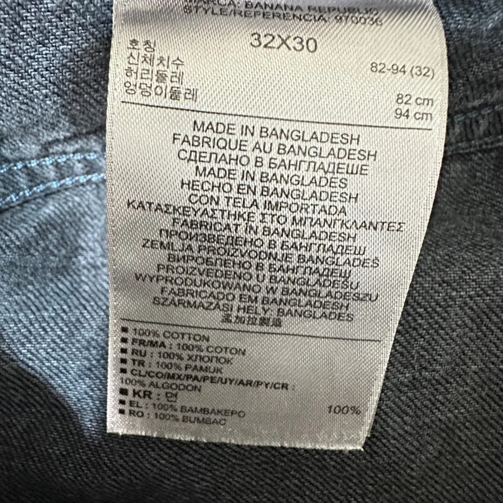 Banana Republic Slim Fit Jeans Mens 32x30 Black Denim Faded Casual Pants Grunge - Picture 9 of 9